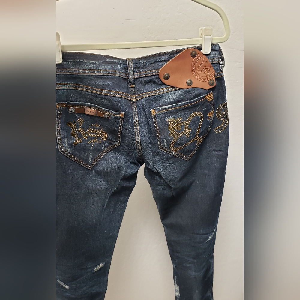 Free people revolve Rossodisera Italy brand jeans 27 Swarovski crystals revolve